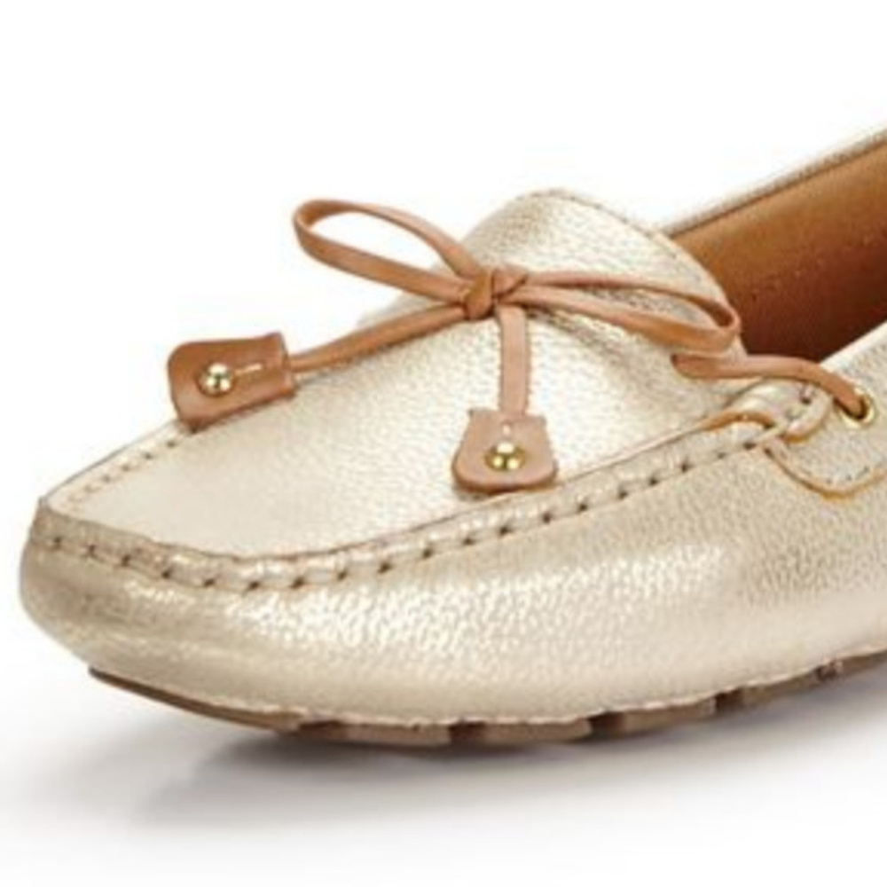 Clarks Dunbar Driving Shoes-- Brushed Gold